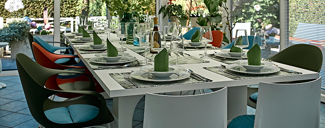 Gedeckter Tisch für italienischen Abend bei Giardino