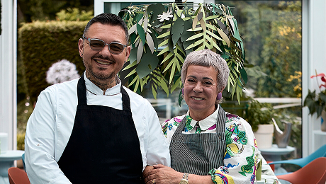 Carolina Guido mit Kochpartner im Giardino